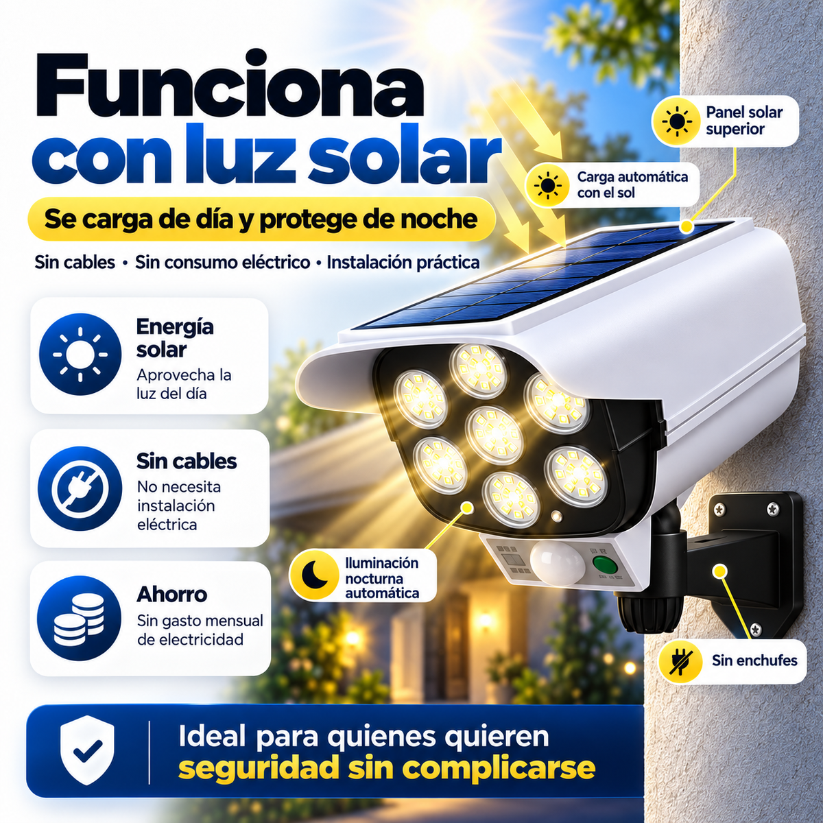 SolarWatch™ | Foco Solar de Seguridad Tipo Cámara