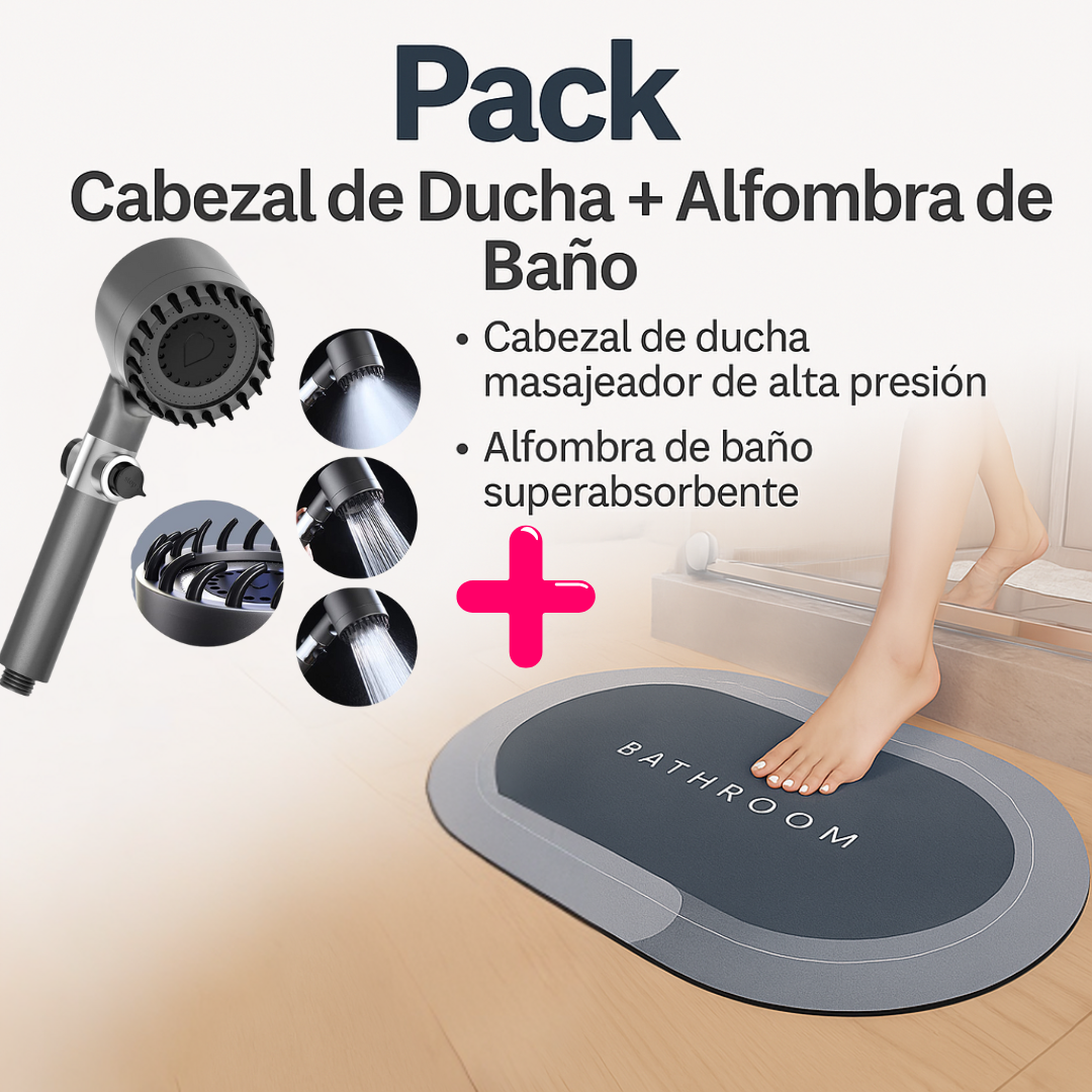 Cabezal de Ducha + Alfombra de Regalo🎁