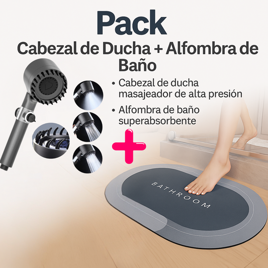 Cabezal de Ducha + Alfombra de Regalo🎁