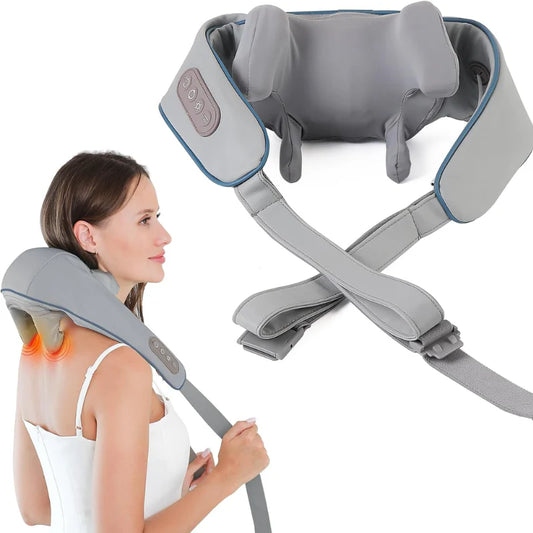 Masajeador 4D Premium con Calor – Relaja Cuello, Espalda y Hombros 🔥