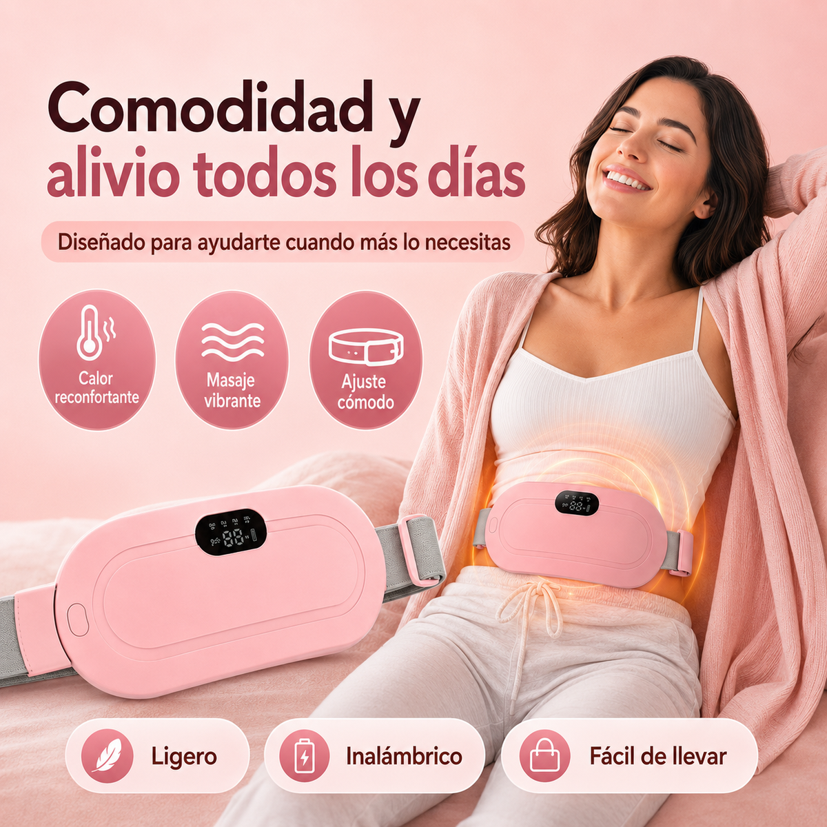 Cinturón Térmico Menstrual – Calor y Masaje para Aliviar el Malestar