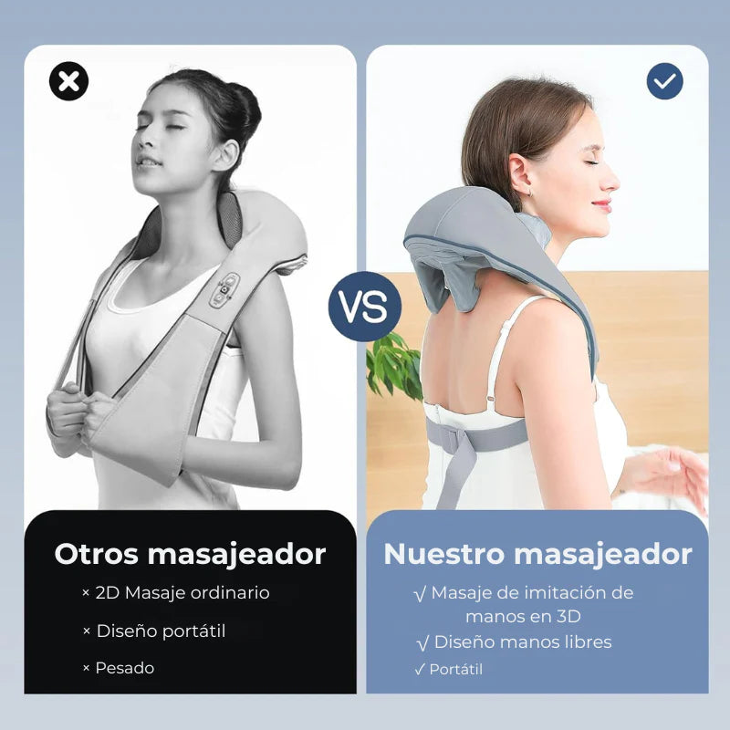 Masajeador 4D Premium con Calor – Relaja Cuello, Espalda y Hombros 🔥
