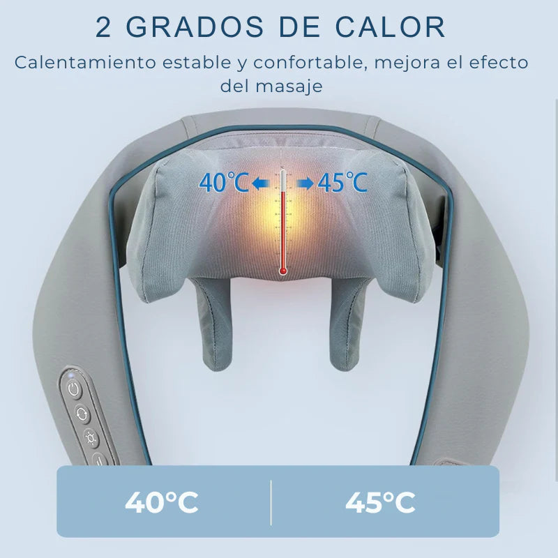 Masajeador 4D Premium con Calor – Relaja Cuello, Espalda y Hombros 🔥