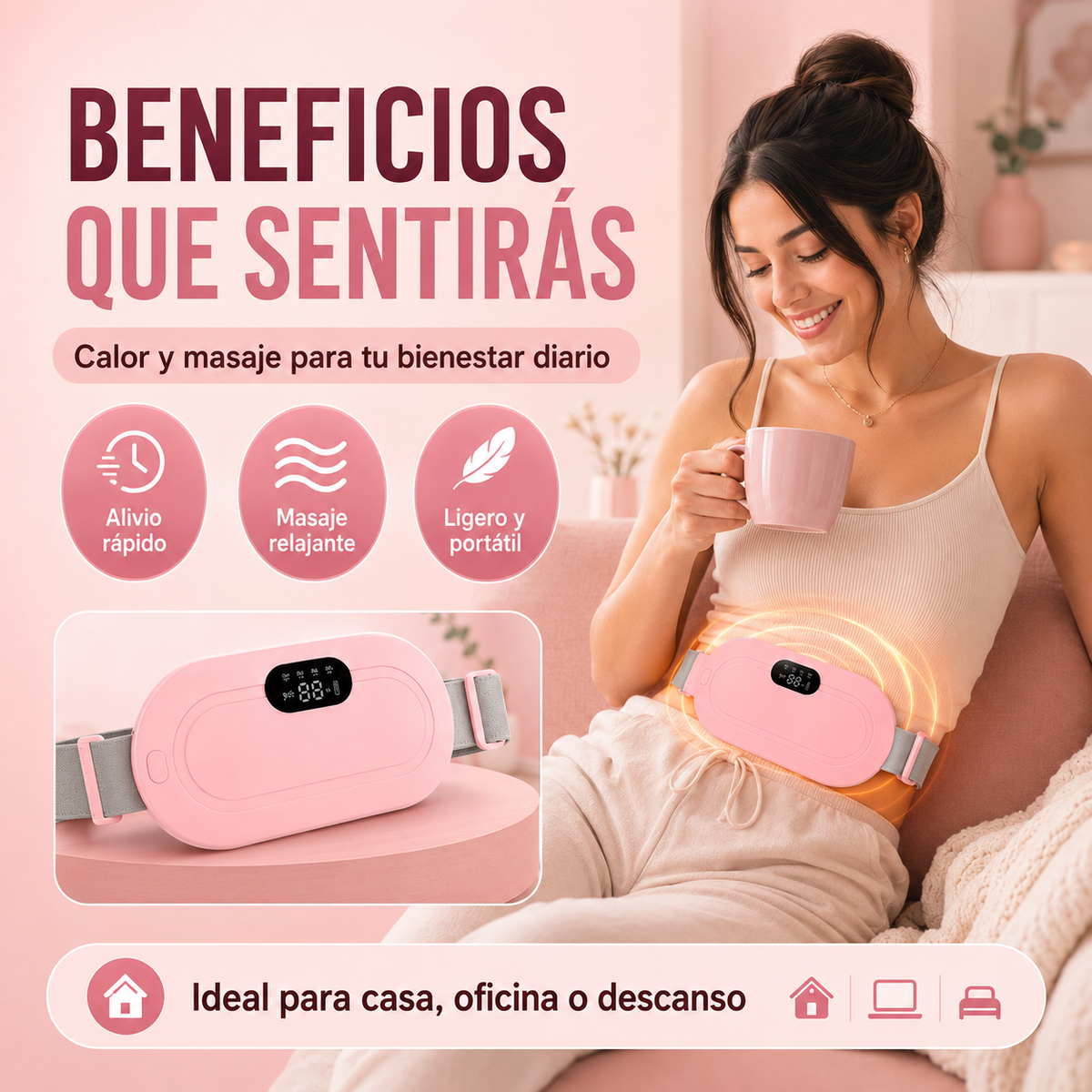 Cinturón Térmico Menstrual – Calor y Masaje para Aliviar el Malestar