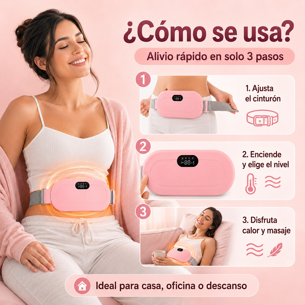 Cinturón Térmico Menstrual – Calor y Masaje para Aliviar el Malestar
