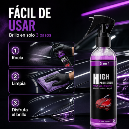 Spray Cerámico 3 en 1™ | Brillo de Exhibición en Minutos