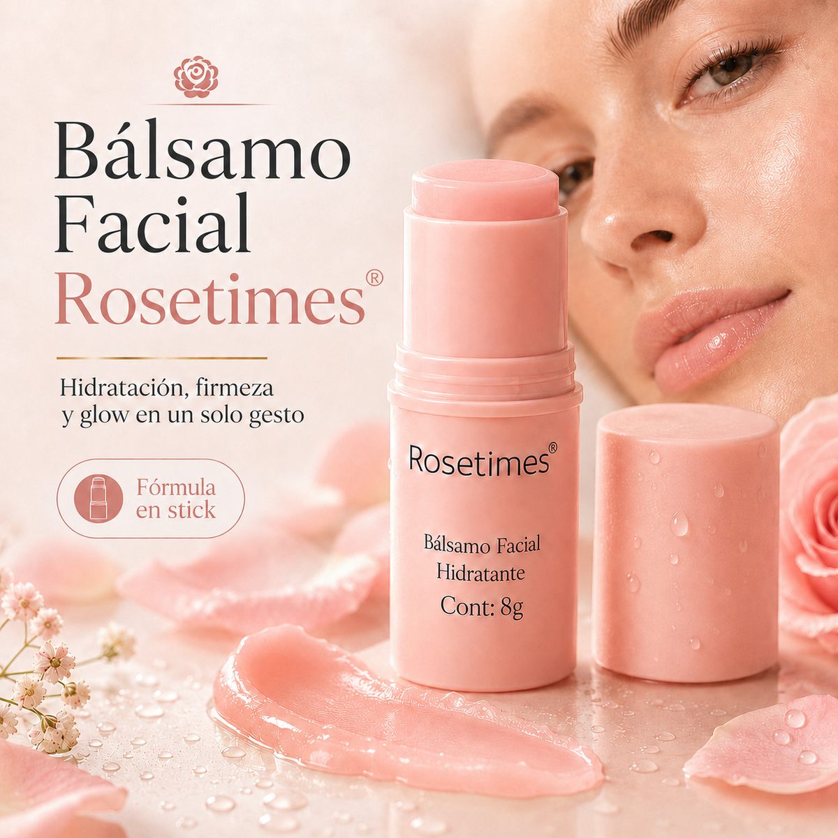 Rosetimes® Bálsamo Facial Hidratante – Cuidado Antiarrugas y Rejuvenecedor