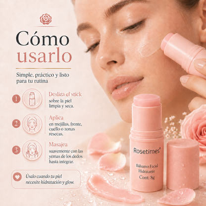 Rosetimes® Bálsamo Facial Hidratante – Cuidado Antiarrugas y Rejuvenecedor