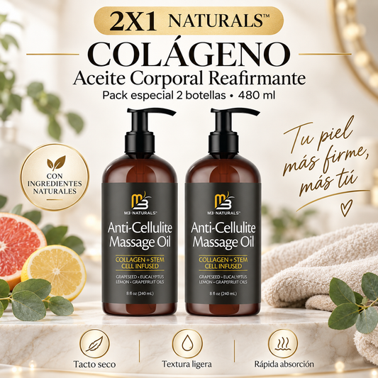 2X1 Naturals™ Colágeno | Aceite Reafirmante Anticelulitis 480 ml