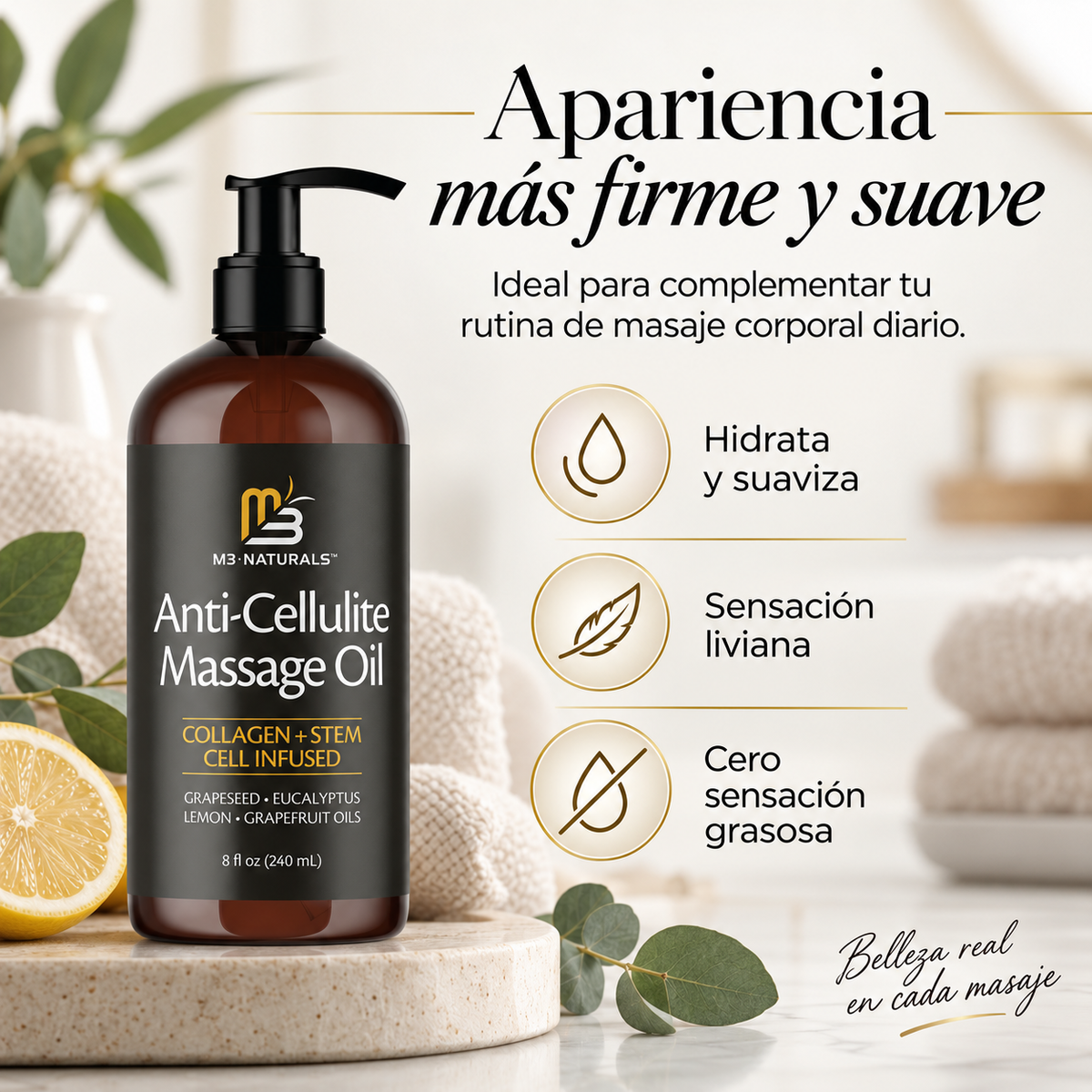 Naturals™ Colágeno | Aceite Reafirmante Anticelulitis 240 ml